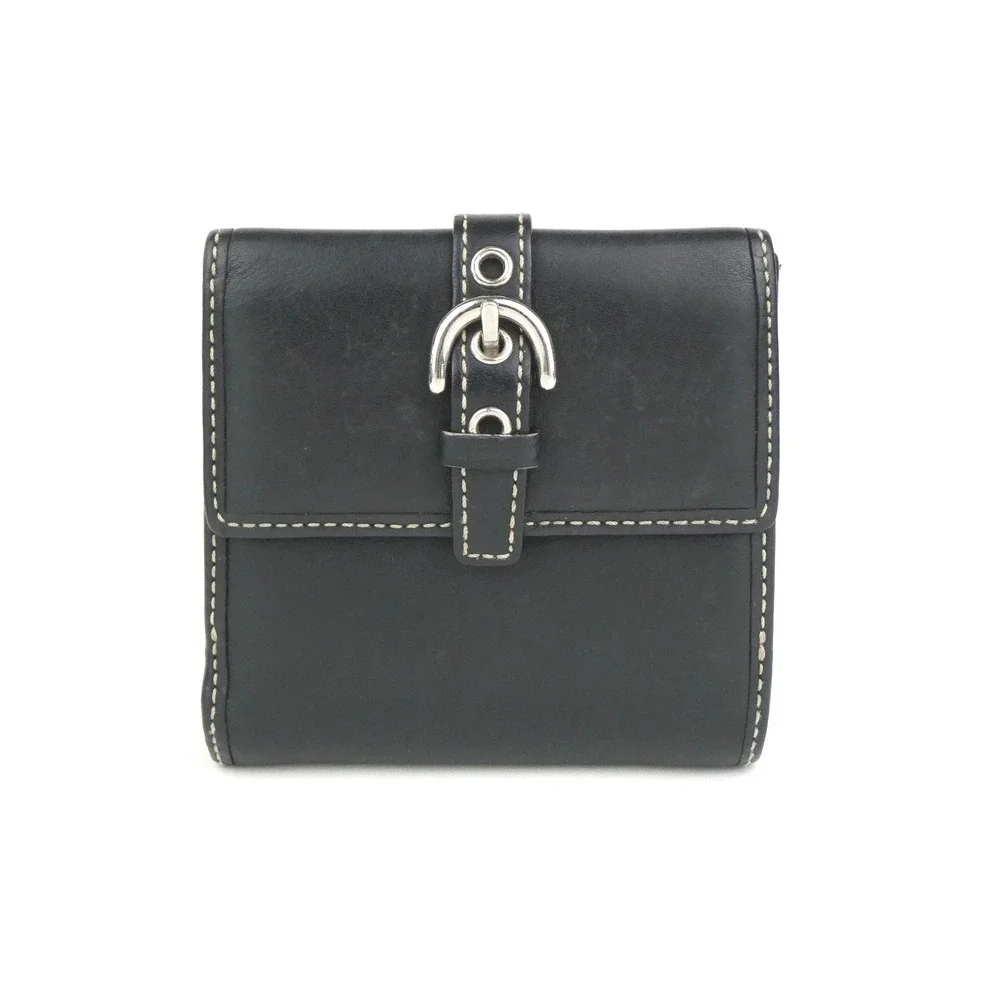 Coach Black Leather Soho Buckle Small Bifold Wallet